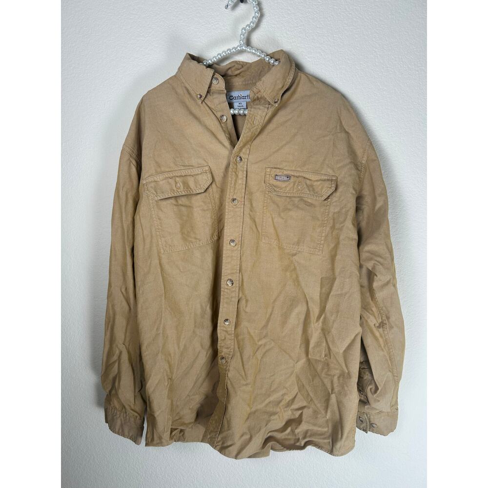 Carhartt Men's Size XL Tall Shirt Long Sleeve Button Front Workwear Cotton Top